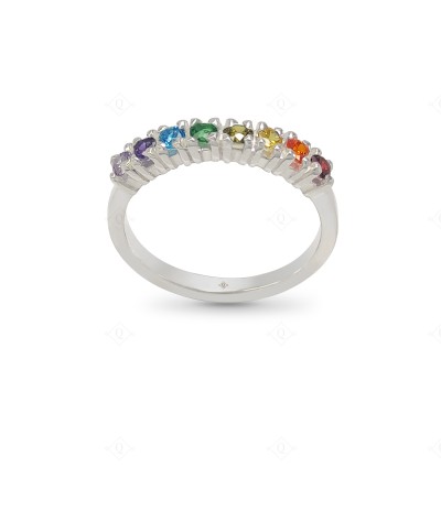 Anillo Tricillo Multicolor plata 925