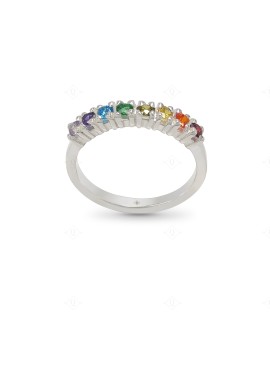 Anillo Tricillo Multicolor plata 925