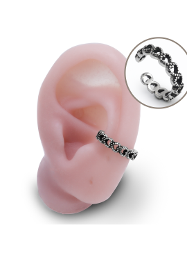 Earcuff Corazones Envejecido plata 925