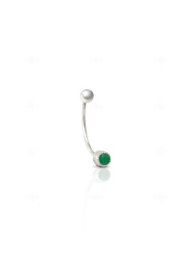 Piercing Curvo con Esmeralda Circular.