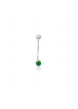 Piercing Curvo con Esmeralda Circular.