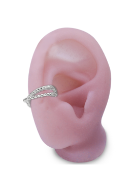 Earcuff cruzado granulado plata 925