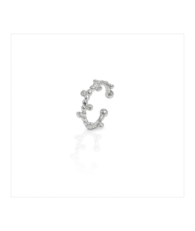 Earcuff  plata 925 flores y...