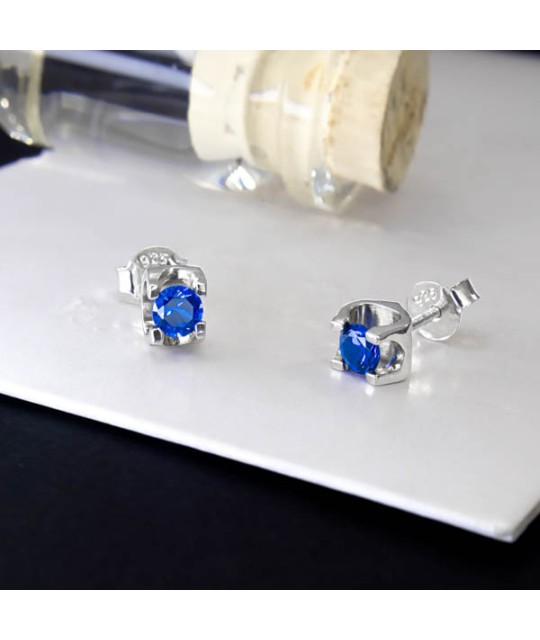 Aretes topo caja U Azul