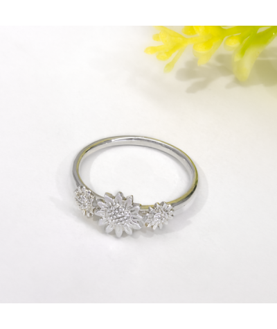 Anillo girasoles sutil plata 925