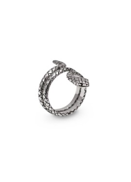 Anillo serpiente textura envejecido plata 925