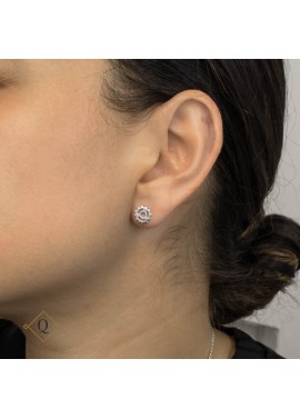 Aretes topo piñón pequeño plata 925.