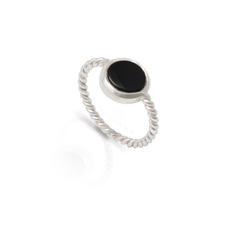 Anillo onix entorchado plata 925