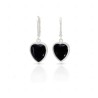 Aretes corazón onix plata 925