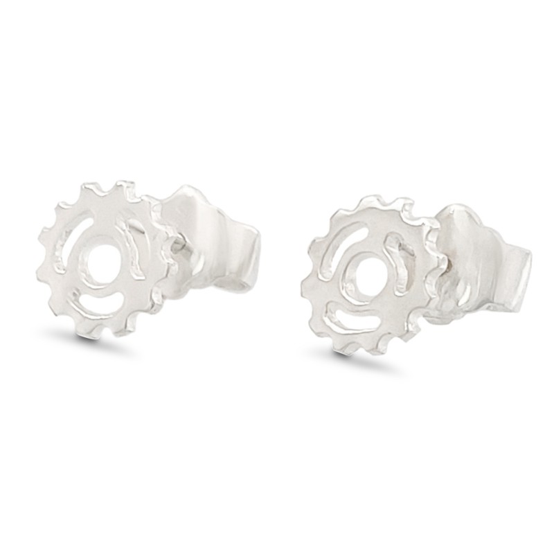 Aretes topo piñón pequeño plata 925.