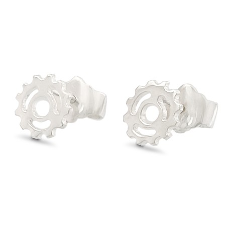 Aretes topo piñón pequeño plata 925.