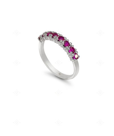 Anillo tricillo rubi plata 925